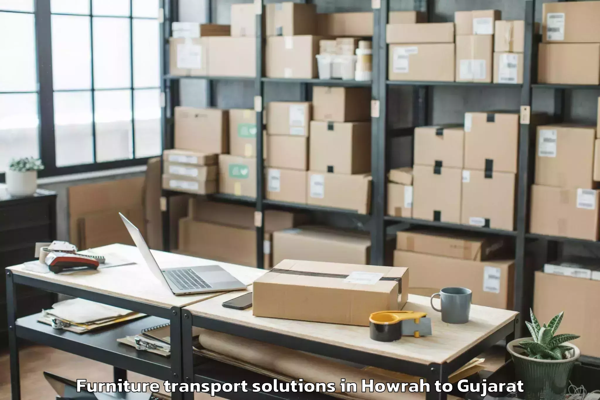 Book Howrah to Vadnagar Furniture Transport Solutions Online